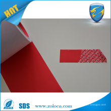 Non Transfer Tamper Evident Label Materials